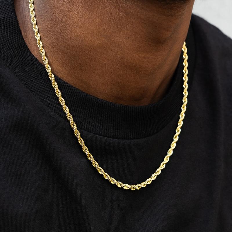 Rope Chain in Yellow Gold - 4mm in width