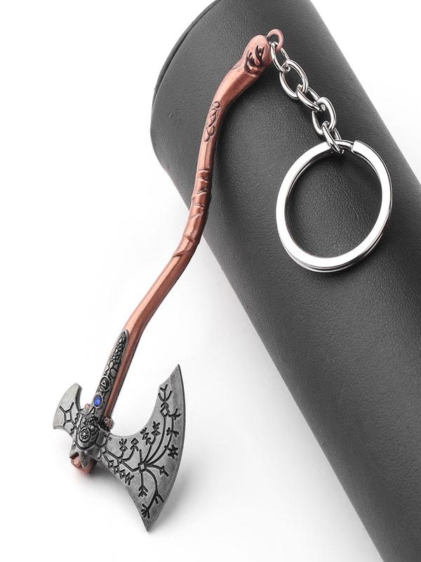 Men's Street Style Plain Color Axe Shaped Keychain for Gift, Casual Trendy Keychain for Car Keys, Fashion Accessories for Daily Decoration