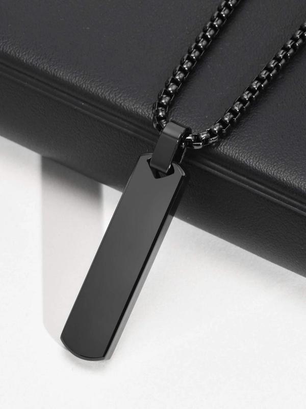 Men's Solid Geometric Decor Pendant Necklace, Luxury Jewelry Casual All-match Jewelry for Boys Gift, Male Classic Fashion Accessories for Daily Wear