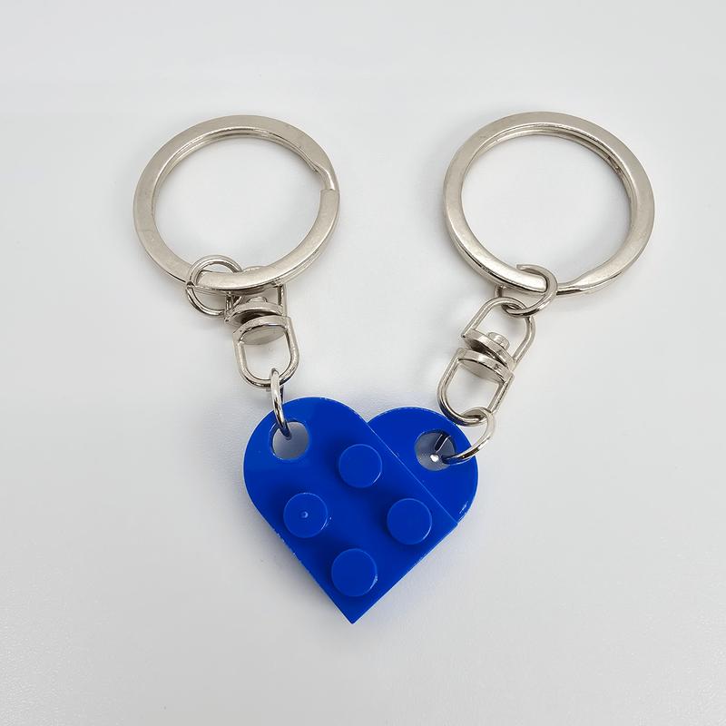 Heart Keychain, Matching Keychain for Couples, Gift for Boyfriend Girlfriend, Building Block Creative Colorful Keychains, Fashion Keychains Accessories, Valentines Day Gift