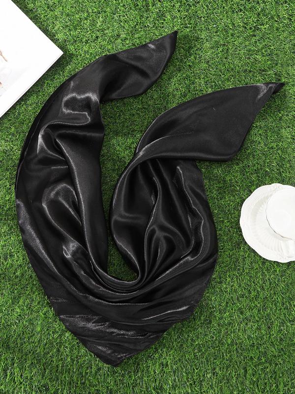 Women's Elegant Plain Color Square Scarf, Casual Trendy Soft Comfortable Minimalist Scarf, Fashionable All-match Accessories for Daily Decor