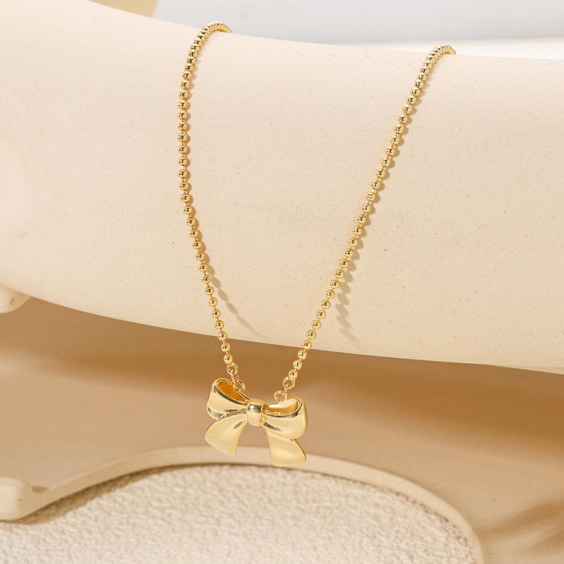 Bow Necklace  Delicate Necklace for Women - Cute Small Tiny Bow pendant Necklace Trendy Gold  Stylish necklace for women exquisite Autumn Blackfriday gift