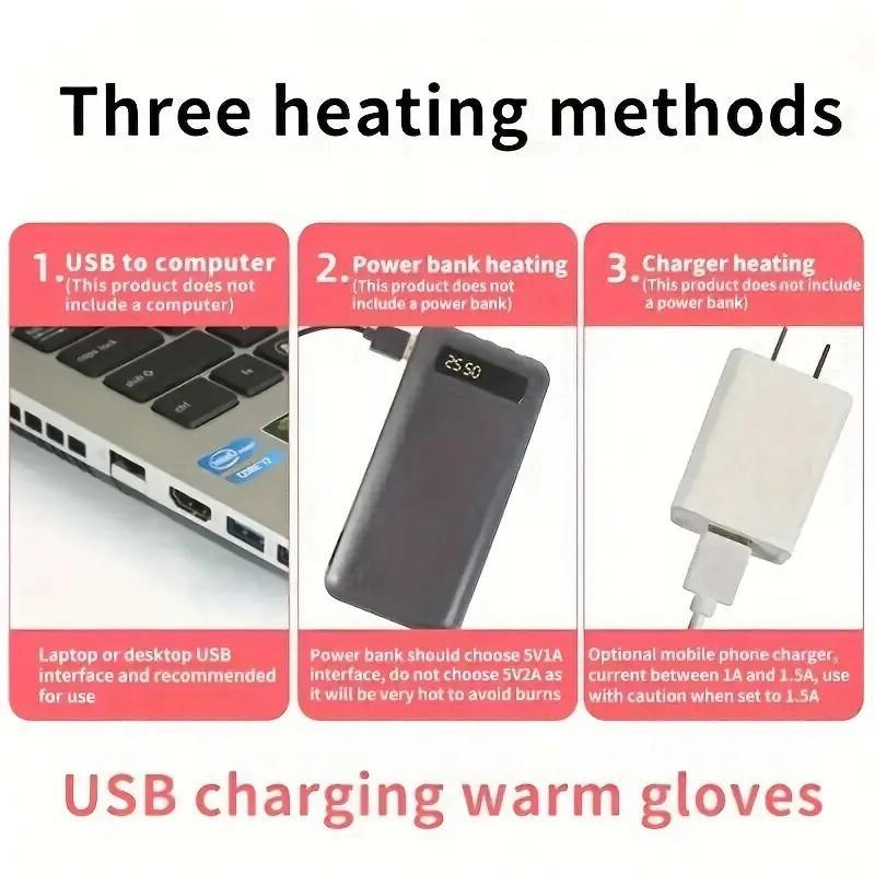 USB Rechargeable Heated Gloves, 1 Pair Electrically Heated Riding Gloves with Touch Screen Compatibility, Sports Gloves for Men & Women