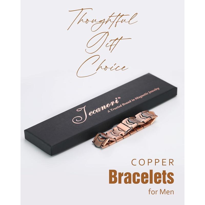 Jecanori Copper Bracelet for Men - Premium Fold-Over Clasp