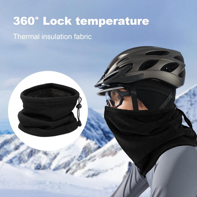 Winter Warm Neck Scarf, Outdoor Riding Face Mask, Thickened Polar Fleece Drawstring Neck Gaiter, Christmas Gift