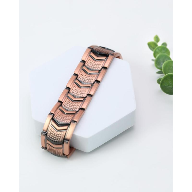 Jecanori Copper Bracelet for Men - Premium Fold-Over Clasp