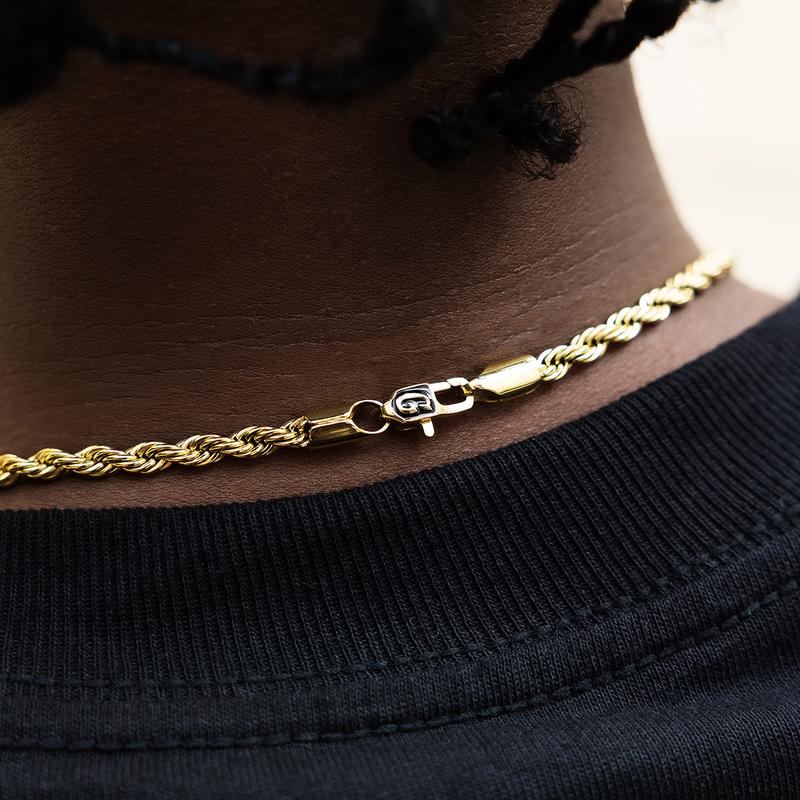 Rope Chain in Yellow Gold - 4mm in width