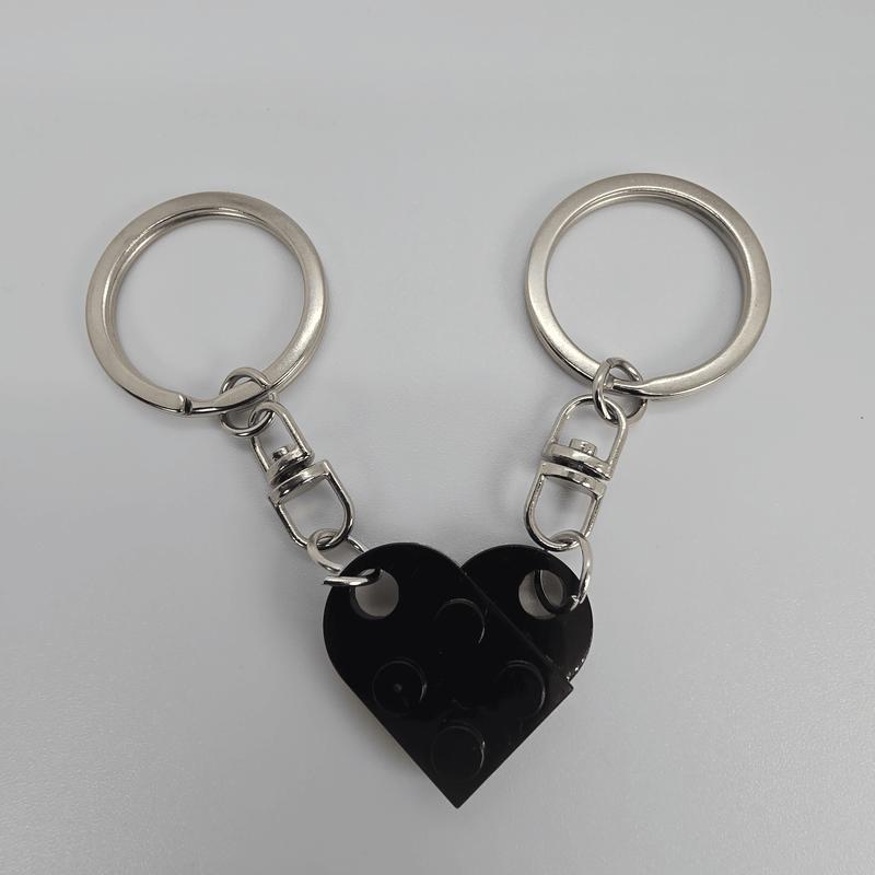 Heart Keychain, Matching Keychain for Couples, Gift for Boyfriend Girlfriend, Building Block Creative Colorful Keychains, Fashion Keychains Accessories, Valentines Day Gift