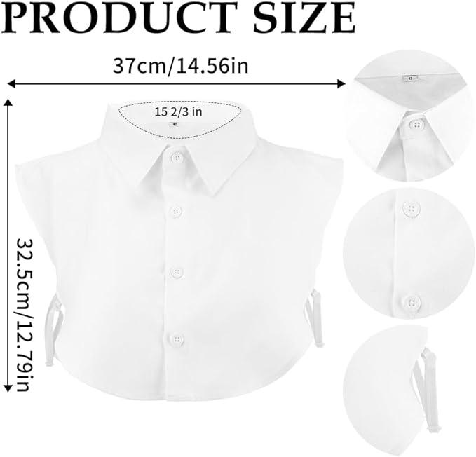 (3 Sizes:L M S) Fake Collar,White Collar,Faux Collar Women,Half Shirts for Women,Dickey Collar for Men,Detachable Collar neckties