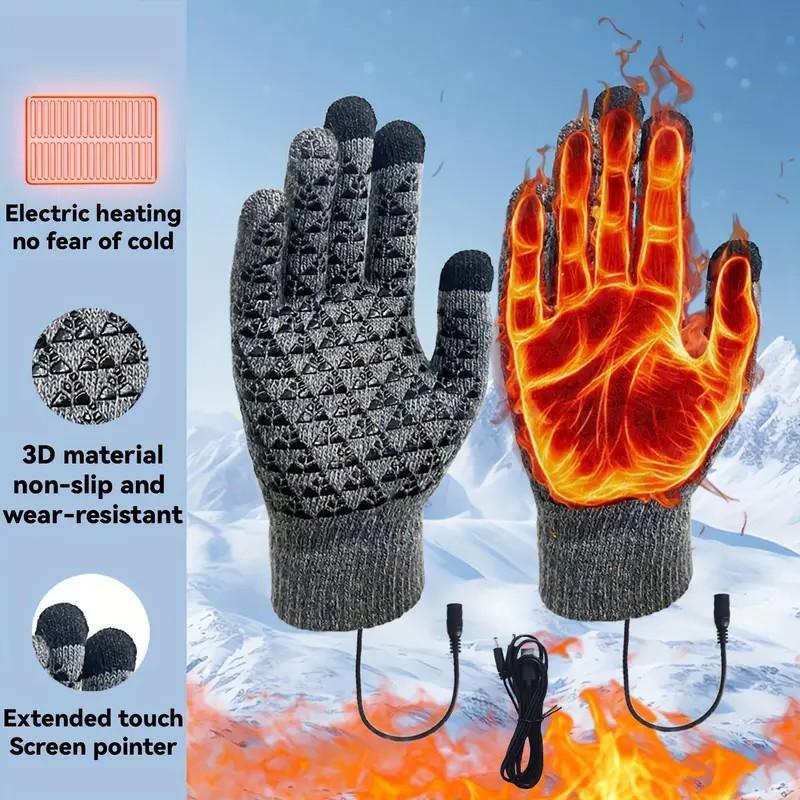 USB Rechargeable Heated Gloves, 1 Pair Electrically Heated Riding Gloves with Touch Screen Compatibility, Sports Gloves for Men & Women