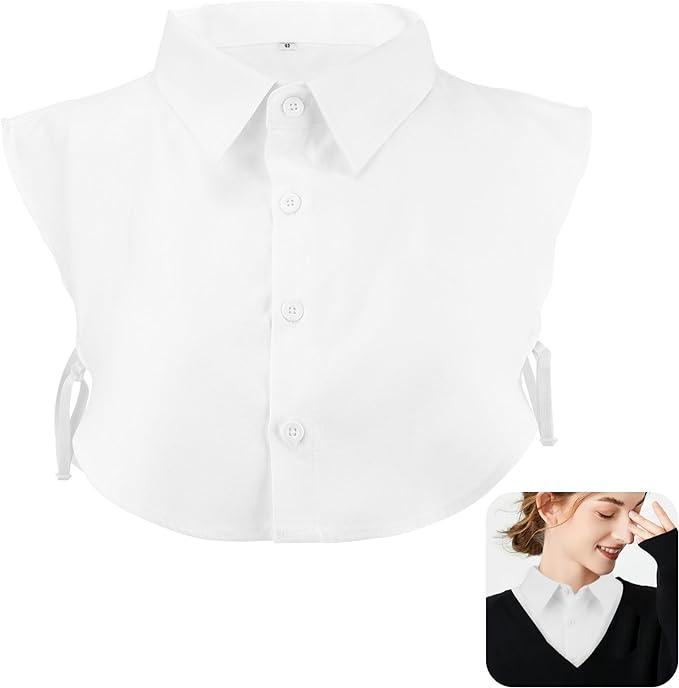 (3 Sizes:L M S) Fake Collar,White Collar,Faux Collar Women,Half Shirts for Women,Dickey Collar for Men,Detachable Collar neckties