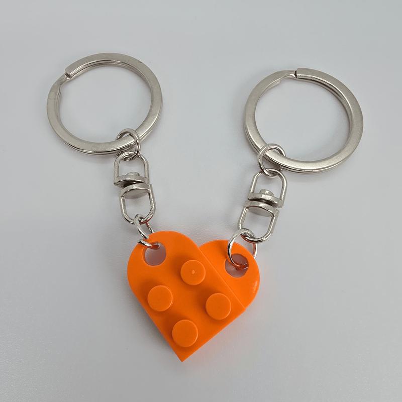 Heart Keychain, Matching Keychain for Couples, Gift for Boyfriend Girlfriend, Building Block Creative Colorful Keychains, Fashion Keychains Accessories, Valentines Day Gift