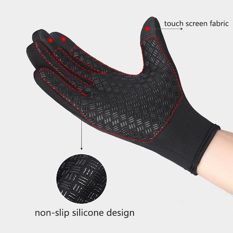 1 Piece Warm Winter Gloves Touch Screen Riding Motorcycle Sliding Waterproof Sports Gloves With Fleece