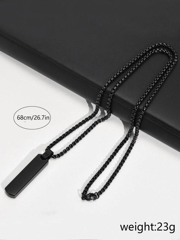 Men's Solid Geometric Decor Pendant Necklace, Luxury Jewelry Casual All-match Jewelry for Boys Gift, Male Classic Fashion Accessories for Daily Wear