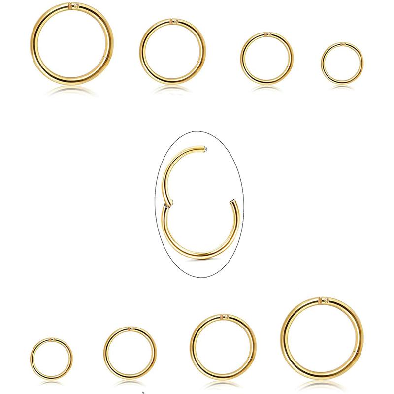 Jstyle 16G Surgical Steel Hinged Clicker Septum Nose Rings Hoop Helix Cartilage Daith Tragus Earrings Body Piercing Jewelry