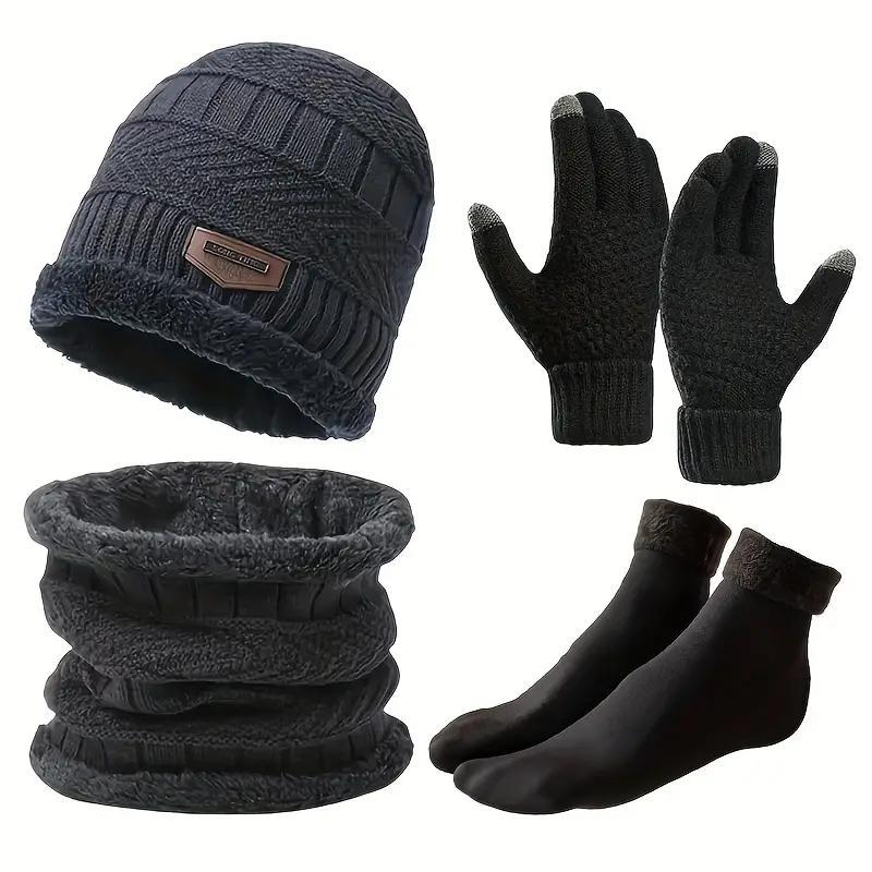 Winter Outdoor Set Including Neck Scarf & Gloves & Socks & Hat, Motorcycle Accessories for Men & Women, Neck Warmer, Protective Gear