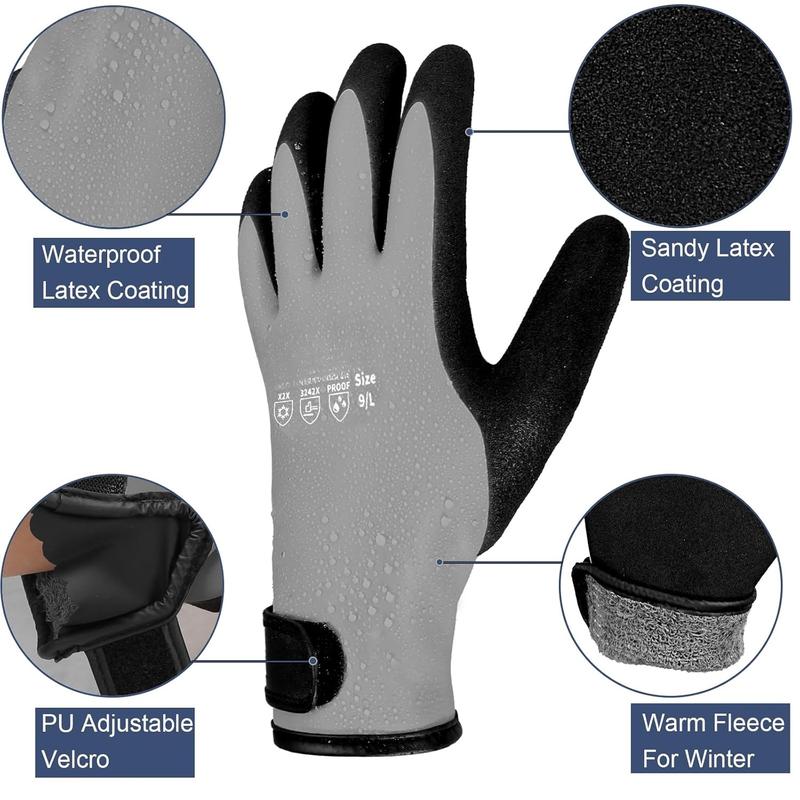 Waterproof Winter Work Gloves with Grip for Men & Women