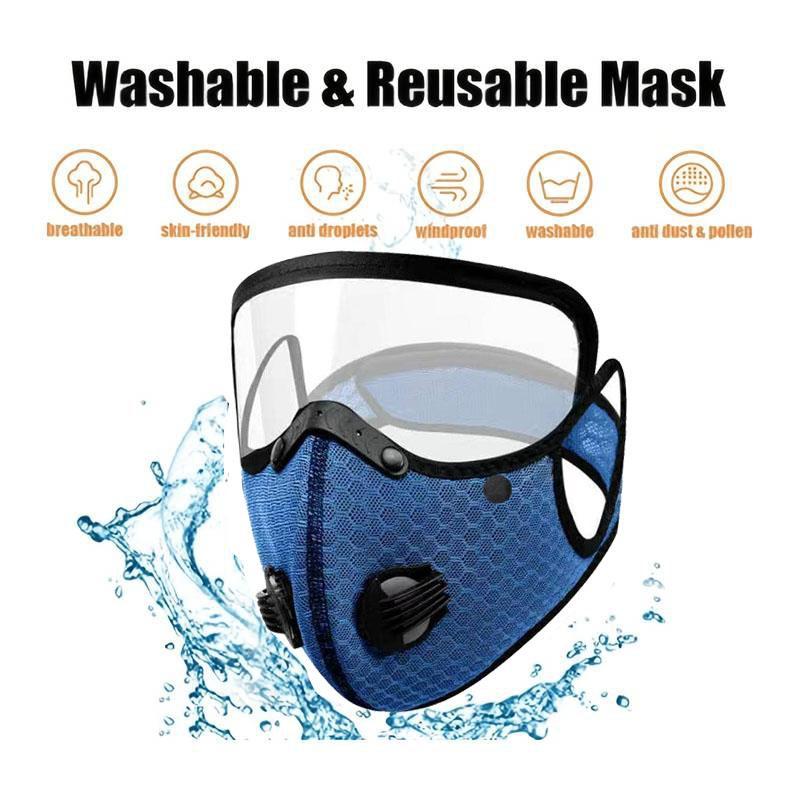 Detachable Face Mask, 1 Count Reusable Breathable Cycling Face Mask with Exhalation Valve, Dustproof Mask for Men & Women