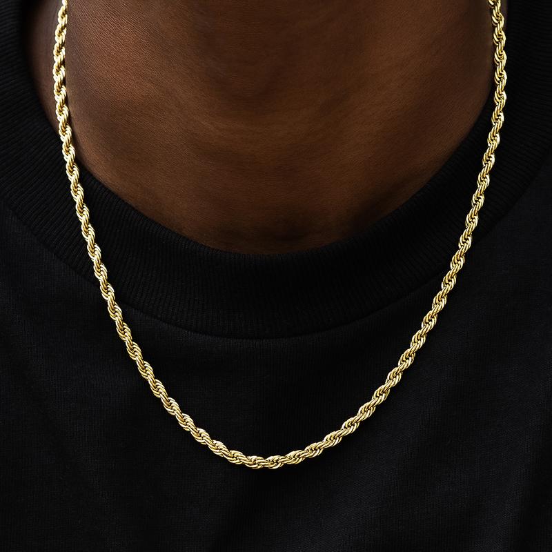 Rope Chain in Yellow Gold - 4mm in width