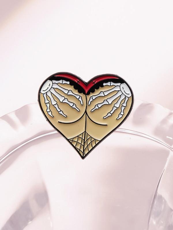 Cartoon Heart Design Brooch, Fashion Alloy Badge for Women & Men, Enamel Pin Suitable for Backpacks, Jeans, Scarves, Hats Decoration