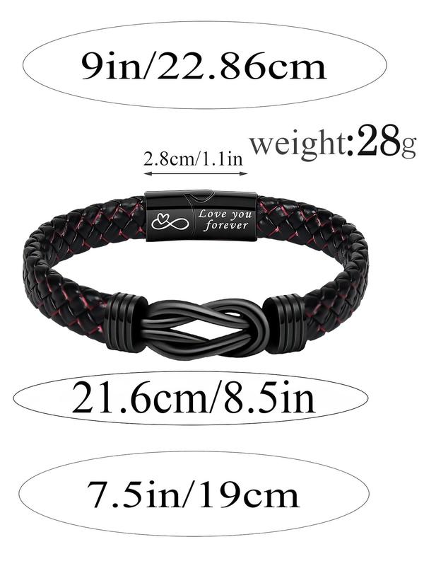 Men's Vintage Letter Engraved Braided Bracelet, Fashionable Jewelry for Party, Daily Clothing Decor, Trendy All-match & Exquisite Jewelry for Birthday Gift