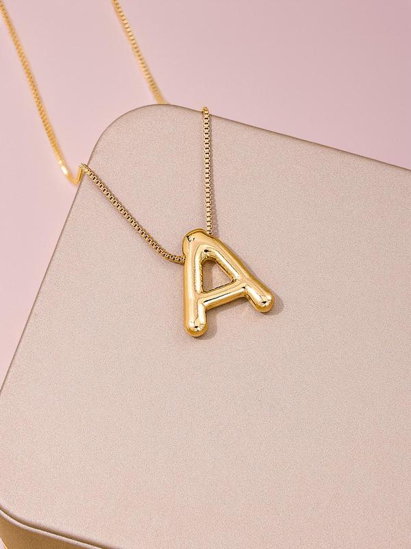 Fashion Alphabet Charm Pendant Necklace for Women & Girls, Fall Festival Style Trendy, Firemen Birthday Jewelry for Party, Daily Clothing Decor, Trendy All-match Clean Girl Jewelry for Birthday Gift