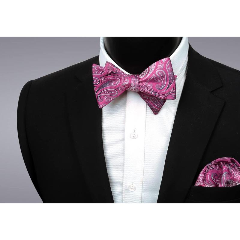 Men's bow tie and handkerchief suit Formal tie Adjustable tie Business, party, date