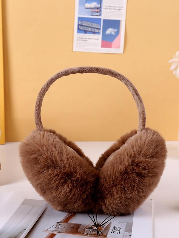 Women's Cute Contrast Faux Fur Earmuffs, Casual Trendy Foldable Earmuffs, Fashionable Earmuffs for Fall & Winter for Women