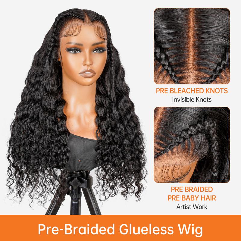 Wiggins Hair 13x6 Stylist Wig Glueless Braided Human Hair Wigs Loose Deep Wave Lace Front Wigs Human Hair Glueless Wigs Ready To Wear Glueless Wig