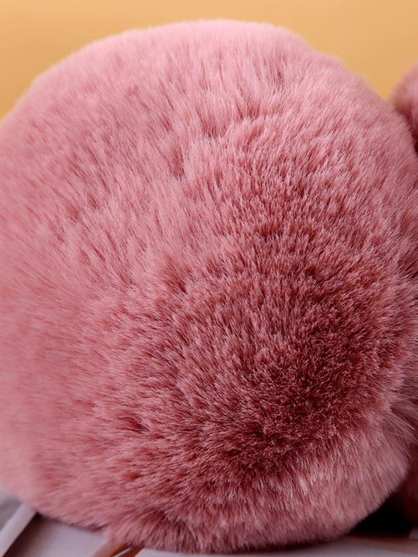 Women's Cute Contrast Faux Fur Earmuffs, Casual Trendy Foldable Earmuffs, Fashionable Earmuffs for Fall & Winter for Women