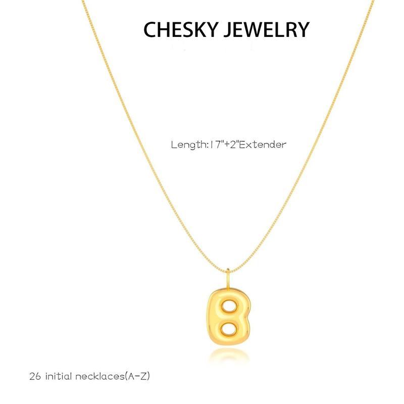 CHESKY bubble letter necklace, dainty balloon letter pendant, all-match, exquisite jewelry for BlackFriday christmas 2024 ornament necklace