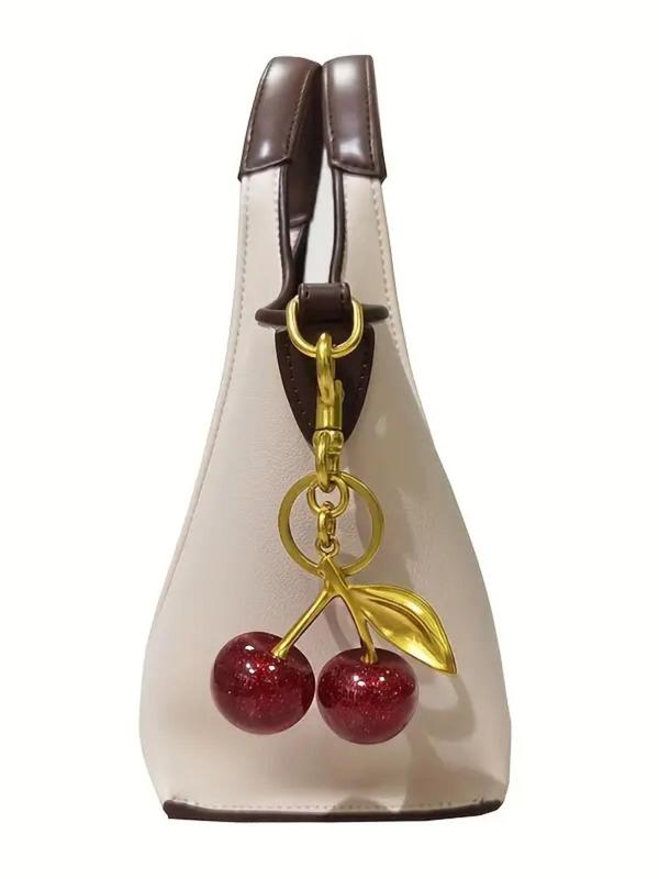 Cute Cherry Design Keychain, Fashionable Novelty Keychain for Women & Men, Keychain for Car, Key, Trendy All-match Keychain for Birthday Gift