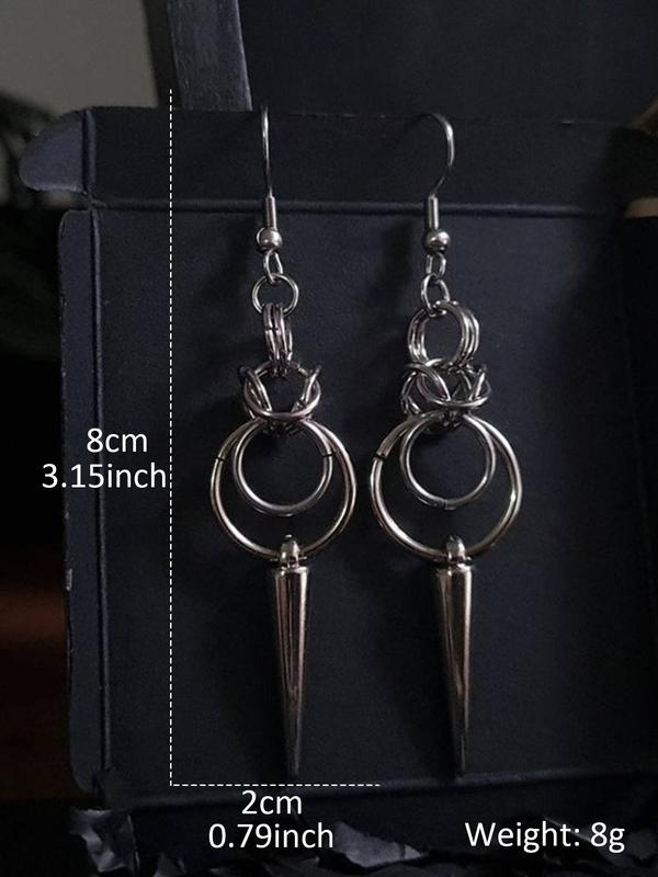 Punk Style Stainless Steel Dangle Earrings, Spiked Design Drop Earrings for Women, Fashion Jewelry for Party, Daily Decor, Trendy All-match & Exquisite Jewelry for Birthday Gift