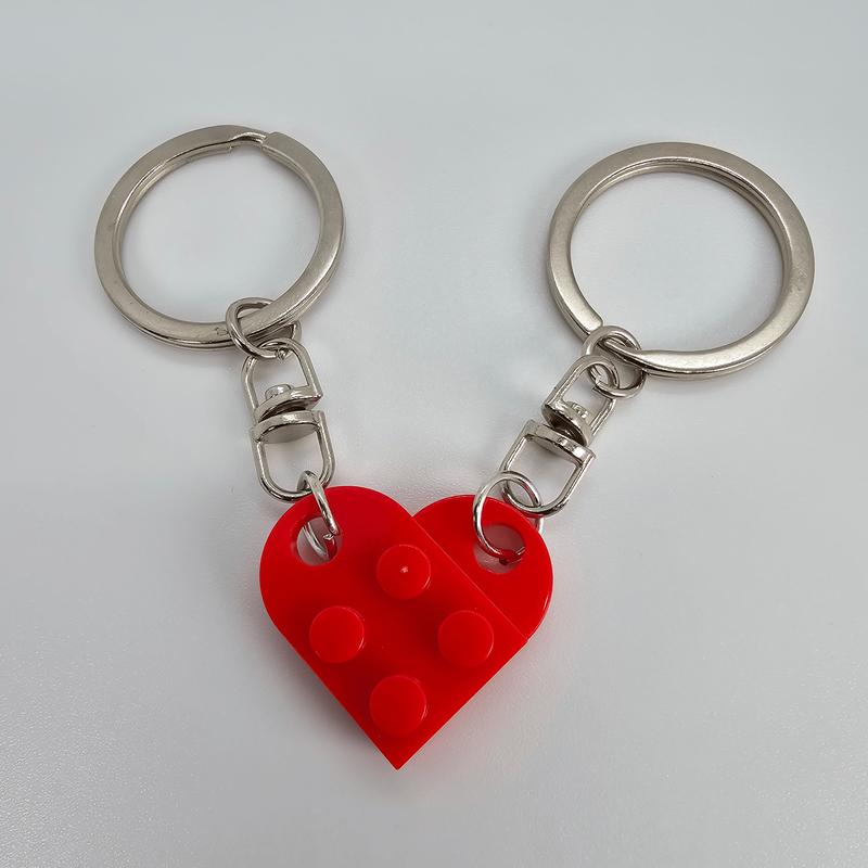 Heart Keychain, Matching Keychain for Couples, Gift for Boyfriend Girlfriend, Building Block Creative Colorful Keychains, Fashion Keychains Accessories, Valentines Day Gift