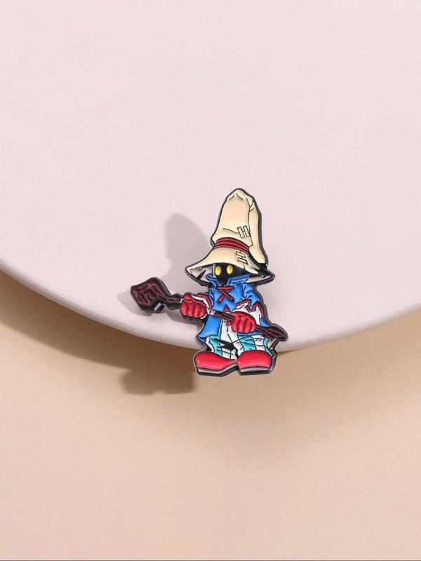 Cartoon Magic Man Design Brooch, Cute Alloy Badge for Daily Clothing Decor, Trendy All-match & Exquisite Brooch for Birthday Gift