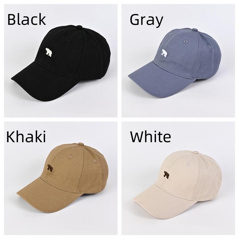 Unisex's Bear Embroidery Baseball Cap, 1 Count Casual Outdoor Sports Hat for Men & Women, Adjustable Sunshade Cap for Daily Wear