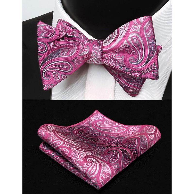 Men's bow tie and handkerchief suit Formal tie Adjustable tie Business, party, date