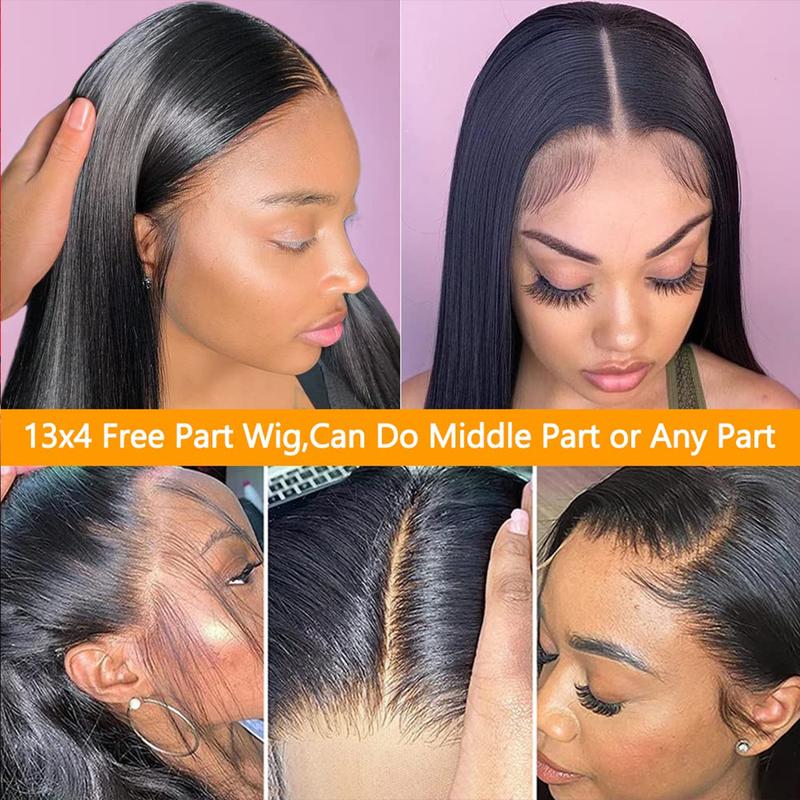 28 30 inch Straight Human Hair Wigs 13x4 Transparent Lace Front Wigs Brazilian Natural Hair Wig Sale Pre Plucked 13x4 HD Lace Frontal Wig Straight 180% C