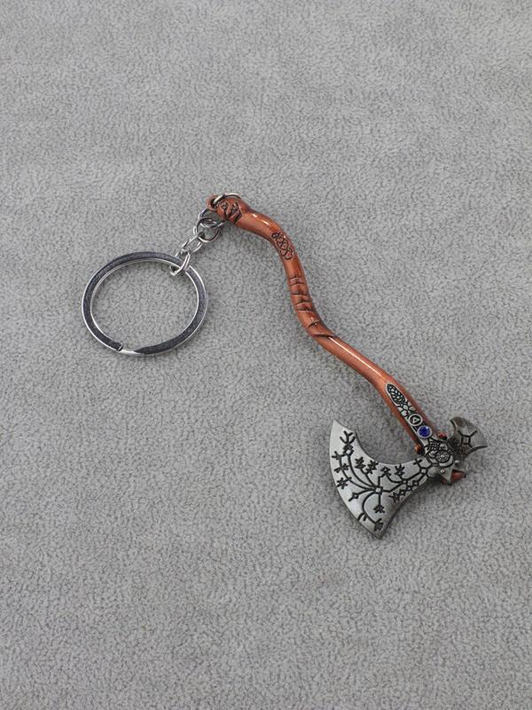 Men's Street Style Plain Color Axe Shaped Keychain for Gift, Casual Trendy Keychain for Car Keys, Fashion Accessories for Daily Decoration