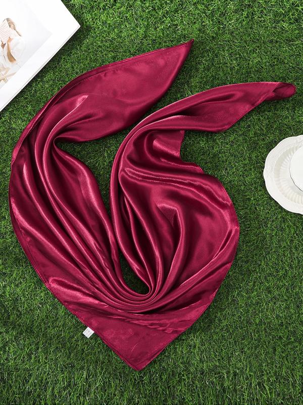 Women's Elegant Plain Color Square Scarf, Casual Trendy Soft Comfortable Minimalist Scarf, Fashionable All-match Accessories for Daily Decor