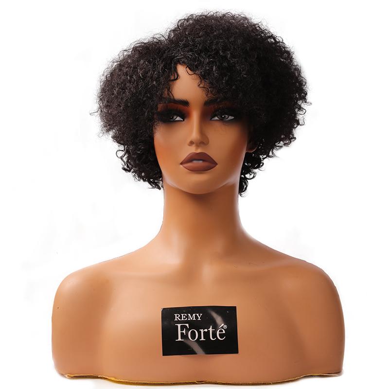 Remyforte Hair Fashion Short Cut Curly Wig 100% Human Hair Pixie Cut Wig Curly Bob Wigs Black Friday