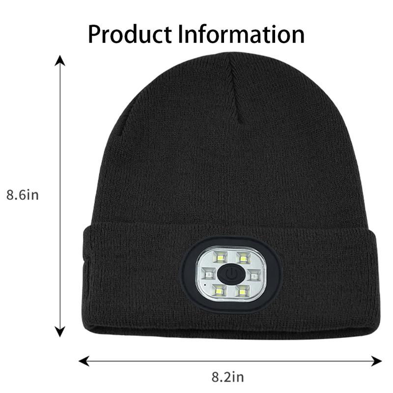 Music Beanie Hat with Built-in Headlamp and Wireless Headphones, USB Rechargeable LED Music Hat, Warm Cap for Men & Women Daily Wear