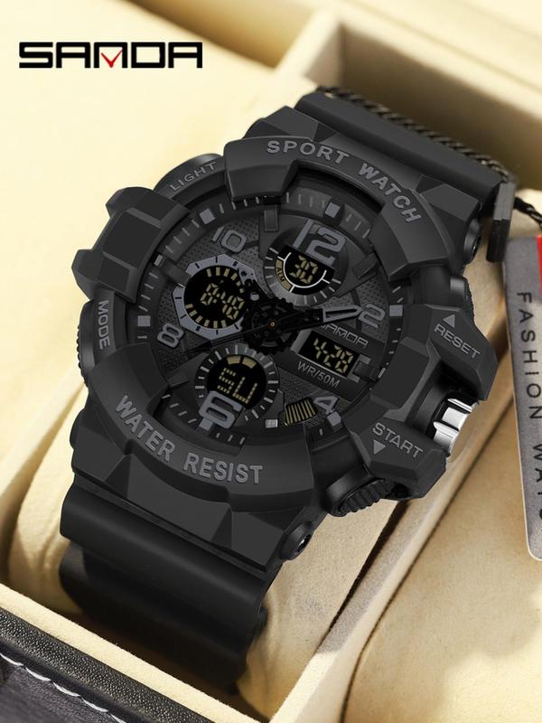 Men's Sportive Digital Watch, Fashionable Digital Watch with Digital Display & Digital Time, Trendy Watch for Men As Gift with Box