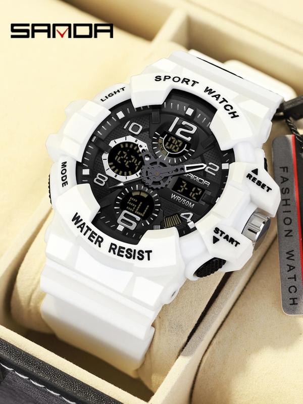 Men's Sportive Digital Watch, Fashionable Digital Watch with Digital Display & Digital Time, Trendy Watch for Men As Gift with Box