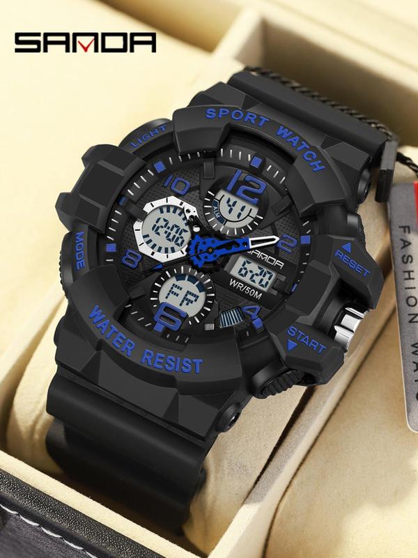 Men's Sportive Digital Watch, Fashionable Digital Watch with Digital Display & Digital Time, Trendy Watch for Men As Gift with Box