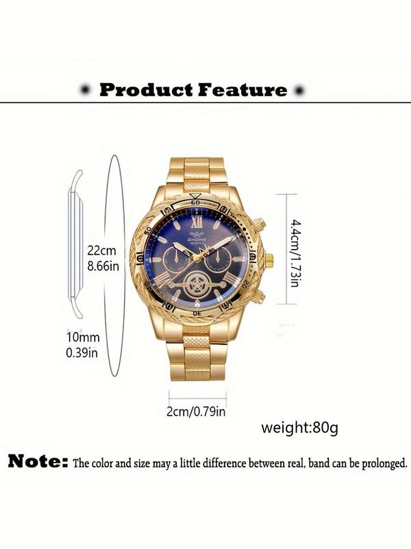 Men's Business Fashion Round Dial Analog Quartz Watch, Fashion Watch for Party, Daily Clothing Decor, Trendy All-match & Exquisite Watch for Birthday Gift without Box