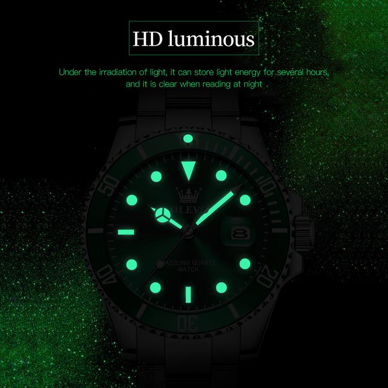 OLEVS  Watches for Men Business Watches Dress Watch with Day Flywheel Multifunction Luminous Men Stainless Steel Wrist watch