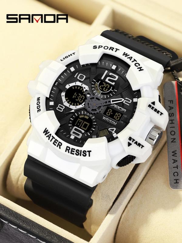 Men's Sportive Digital Watch, Fashionable Digital Watch with Digital Display & Digital Time, Trendy Watch for Men As Gift with Box