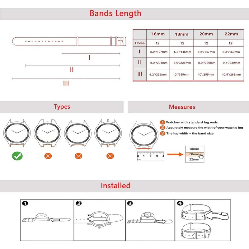 Nylon Watchband Replacement Quick Release Heavy Buckle Watchstraps for Men Women