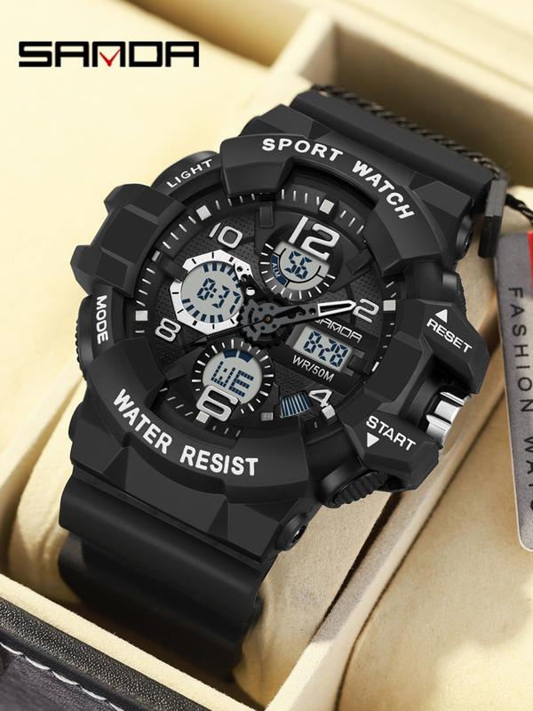 Men's Sportive Digital Watch, Fashionable Digital Watch with Digital Display & Digital Time, Trendy Watch for Men As Gift with Box